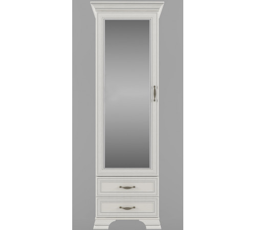 Шкаф-пенал для одежды с зеркалом Тиффани 1Z2S крем вудлайн