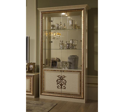 Шкаф-витрина двухдверный Анита (бежевый глянец)