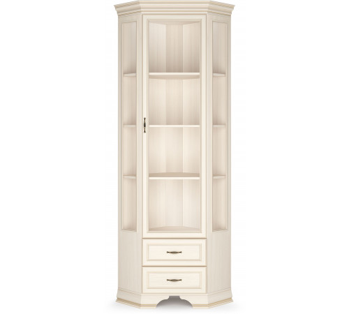 Шкаф-витрина угловой Сиена (Бодега Белый)