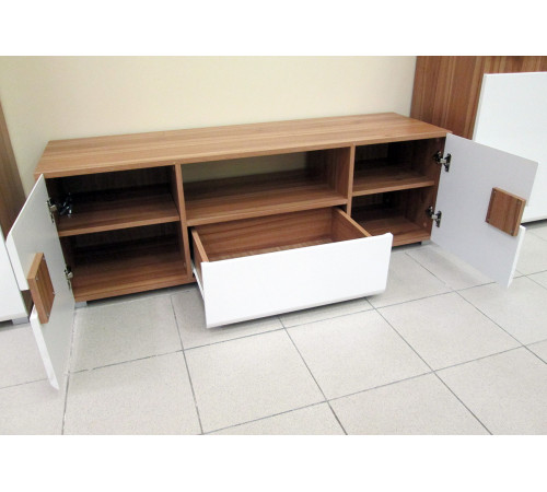 Модульная мебель для гостиной Леонардо белый глянец композиция 1