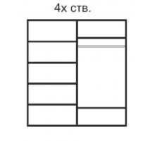 Четырехстворчатый шкаф для одежды с зеркалом Rimini РМШ1/4 (слоновая кость)