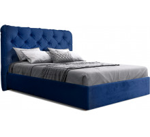 Двуспальная кровать с подъемным механизмом BOGEMIA (синий)
